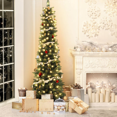 The 1.8m pre-lit tree shown again, needing no tools.