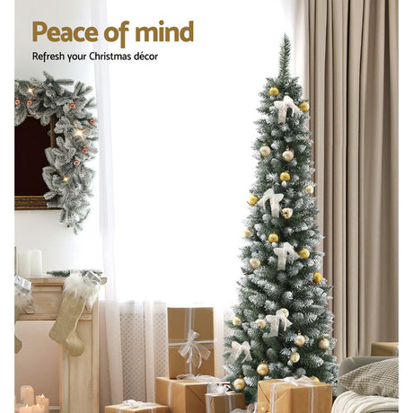 1.8m snowy tree, needing no tools.