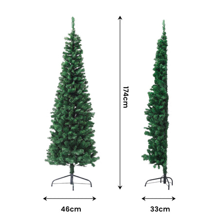 Another view of the 1.8m pencil tree, arriving pre-lit.