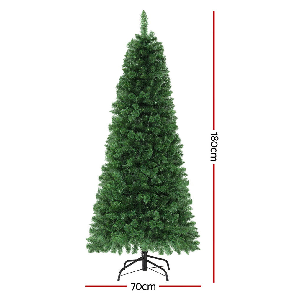 Another view of the 1.8m pre-lit tree, mains powered with a transformer.