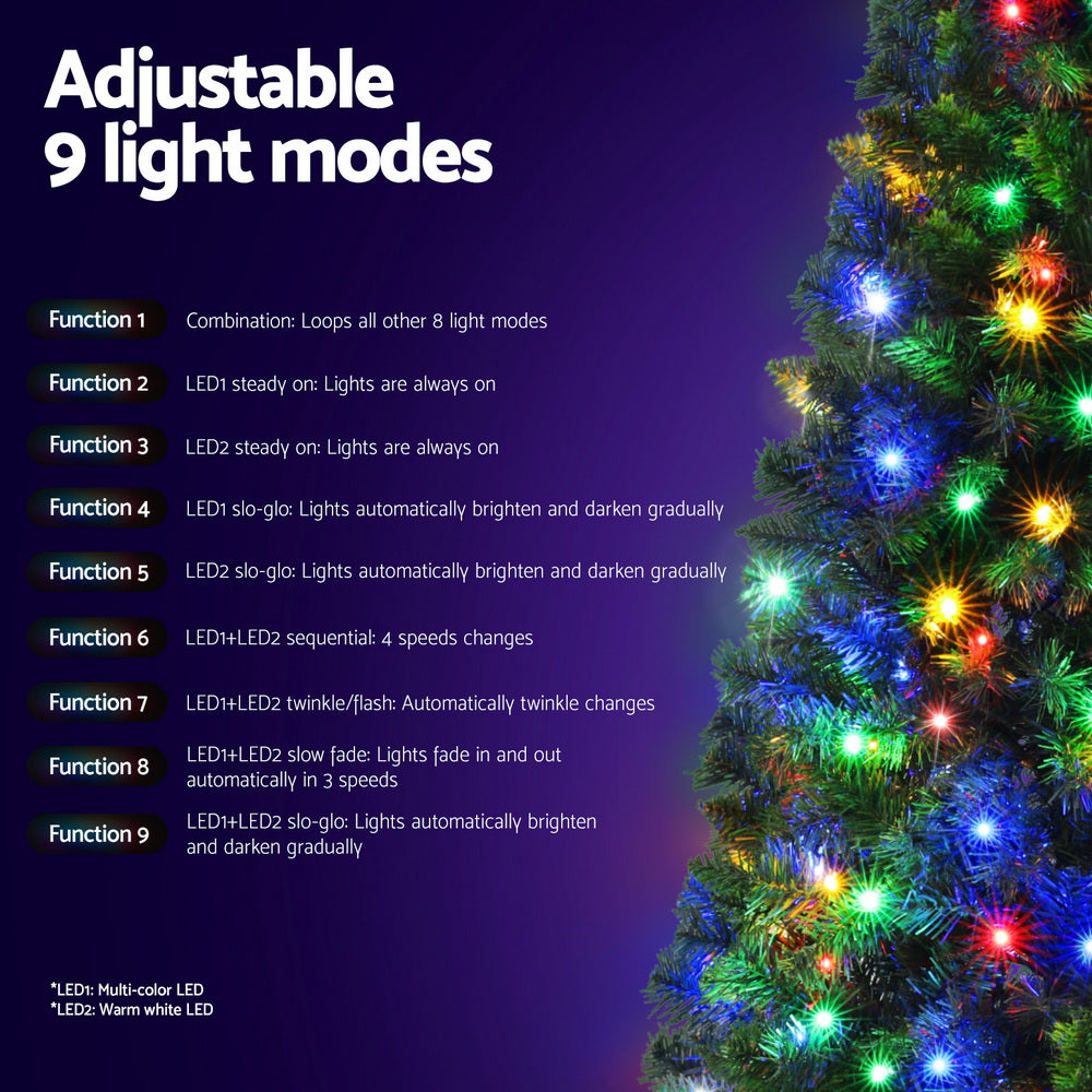 Another view of the 1.8m pre-lit tree, running on low voltage.