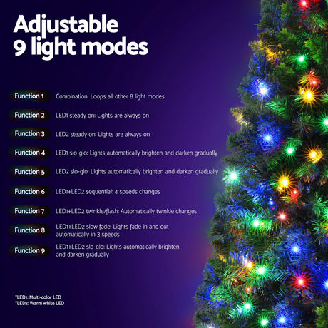 Another view of the 1.8m pre-lit tree, running on low voltage.