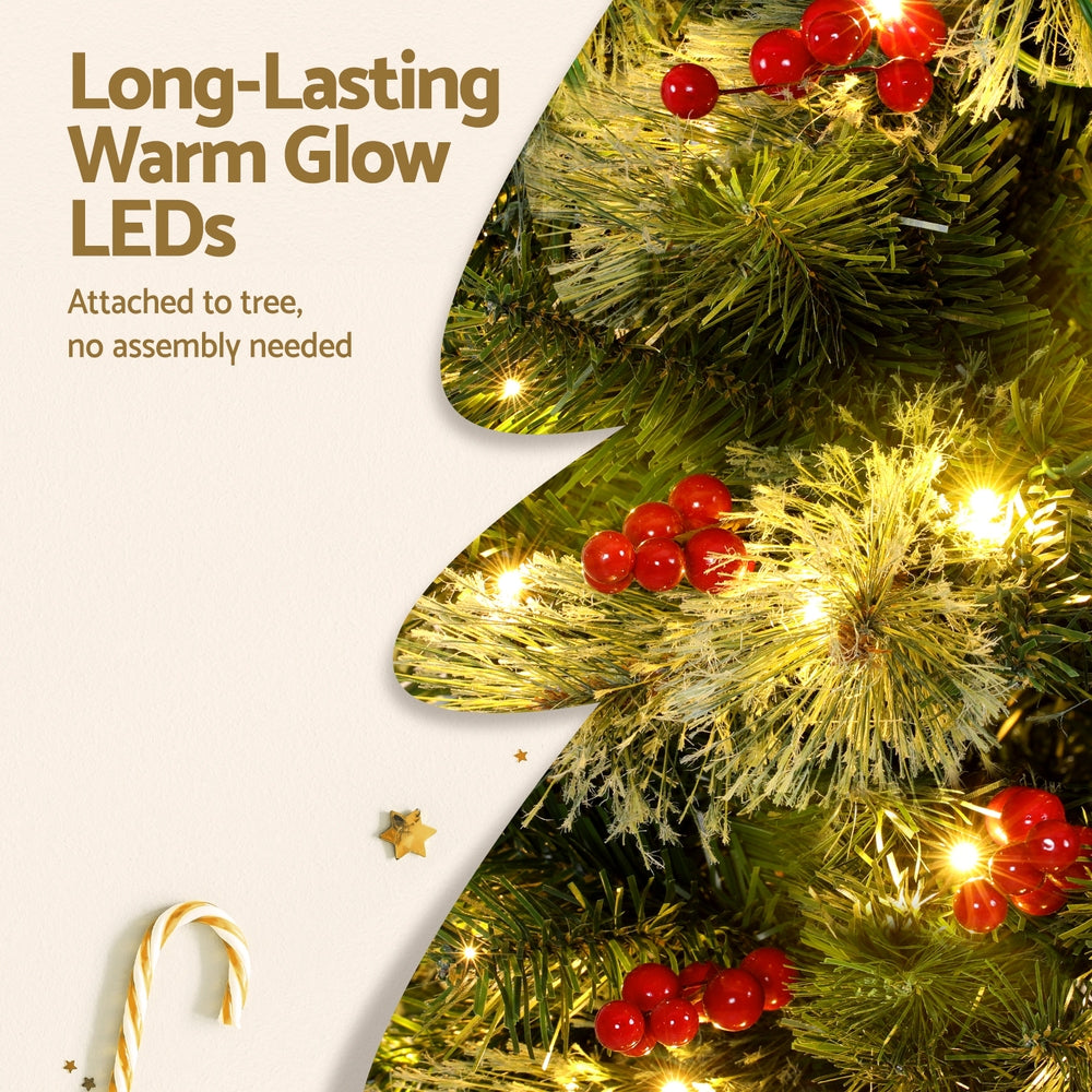 The 1.8m LED tree with berries shown again, mains powered with a transformer.
