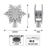 Jingle Jollys Christmas Tree Topper Lighted 360° Rotating Snowflake Projector Silver Glitter