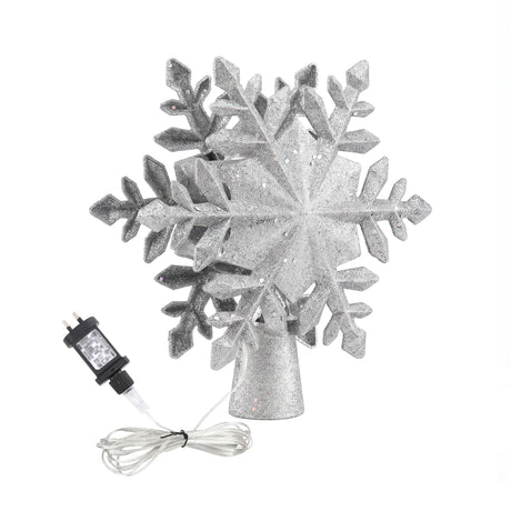 The silver star tree topper shown again, for indoor use.