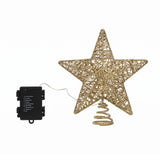 Another view of the gold LED star tree topper, for indoor use.