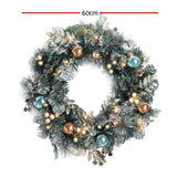Another view of the 60cm snowy LED wreath, for indoor or outdoor use.