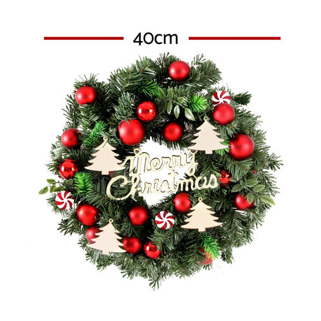 Another view of the 40cm bauble wreath, for indoor or outdoor use.