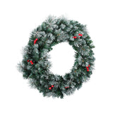 Another view of the 60cm snowy lit wreath, for indoor or outdoor use.