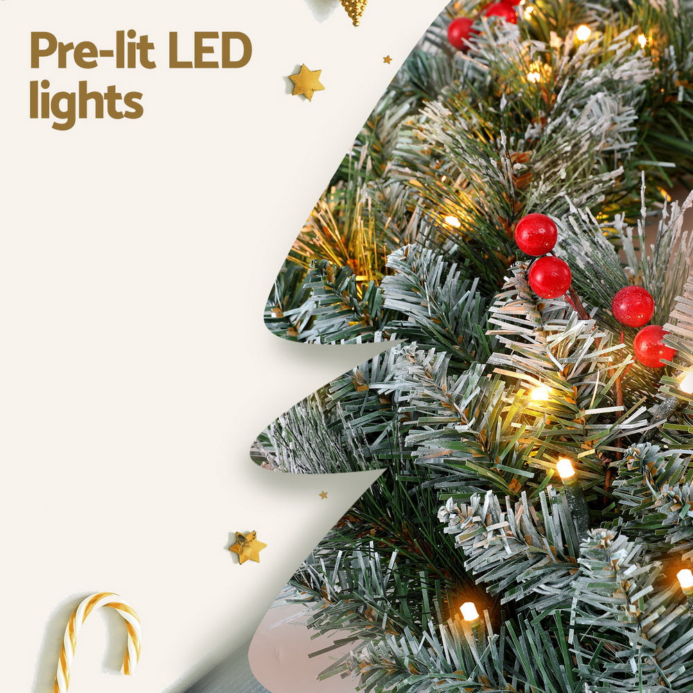 The 60cm snowy lit wreath shown again, for indoor or outdoor use.