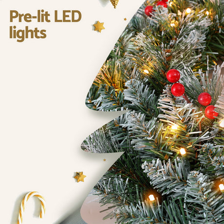 The 60cm snowy lit wreath shown again, for indoor or outdoor use.
