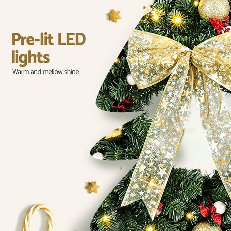 The 60cm pre-lit wreath shown again, for indoor or outdoor use.