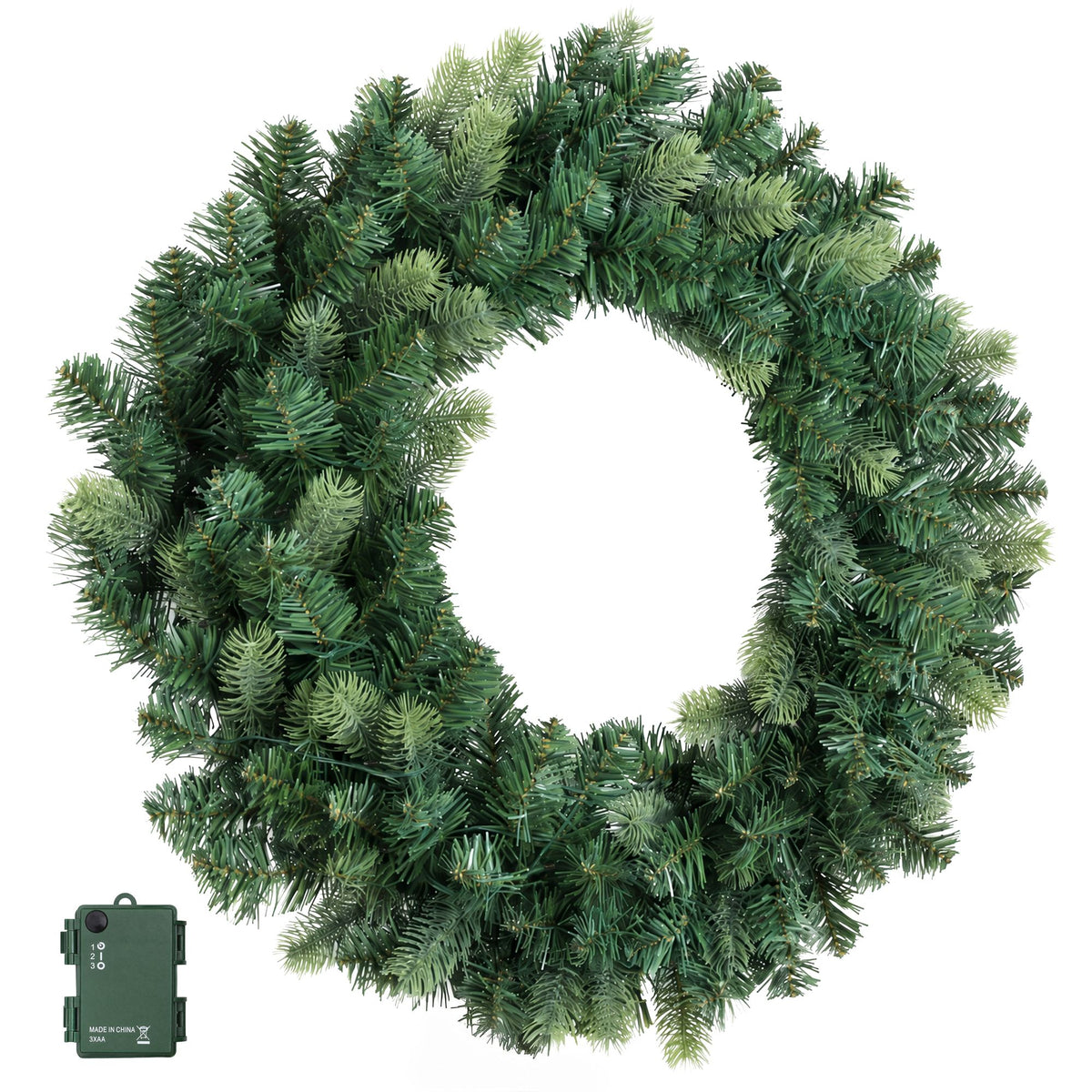 Another view of the 60cm warm white wreath, eight lighting modes.