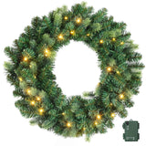 Another view of the 60cm warm white wreath, with a built-in timer.