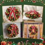 The 60cm pre-lit door wreath shown again, battery operated.
