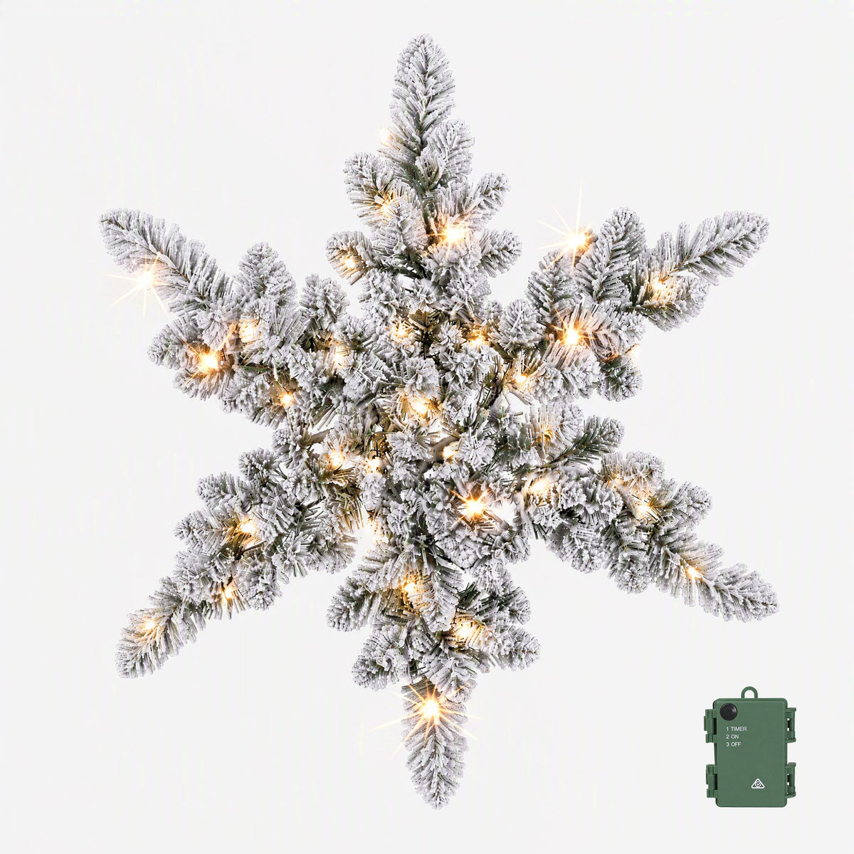 Another view of the 60cm flocked wreath, for indoor or outdoor use.