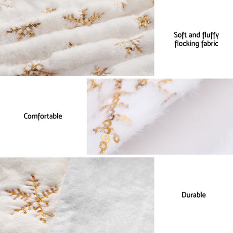 The 120cm snowflake tree skirt from another angle.