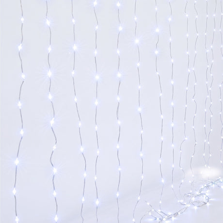 The 3x3m curtain lights shown again, running on low voltage.