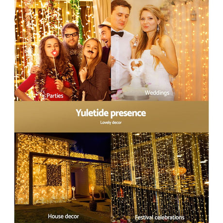 The 3x6m curtain lights shown again, for indoor or outdoor use.