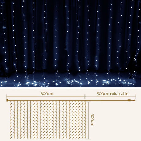 Another view of the 6x3m curtain lights, for indoor or outdoor use.