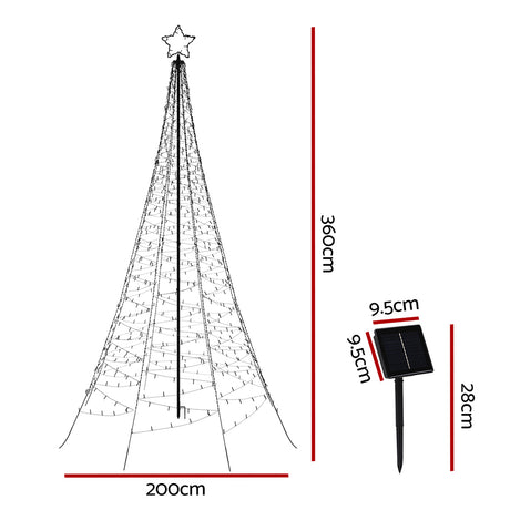 Another view of the 3.6m solar tree net lights, solar powered.