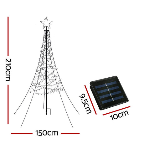 Another view of the 2.1m solar tree net lights, solar powered.