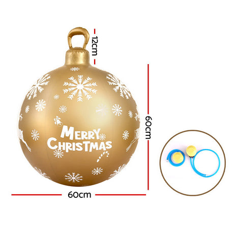 Another view of the gold inflatable bauble, for indoor or outdoor use.