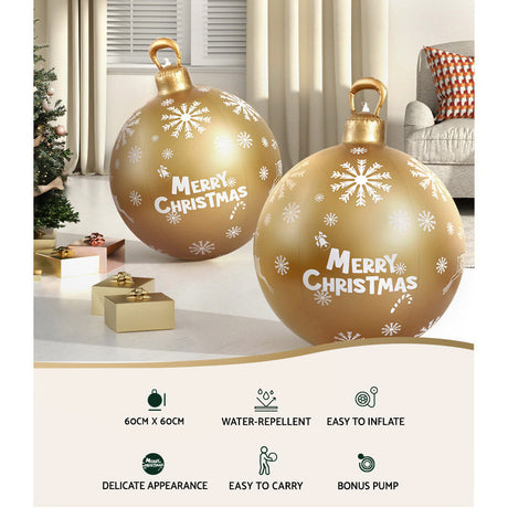 Another view of the gold inflatable bauble, in water-repellent fabric.