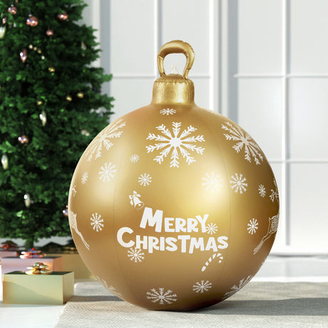 The gold inflatable bauble shown again, in water-repellent fabric.
