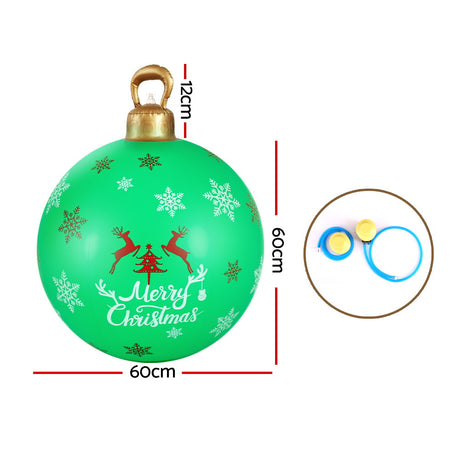 Another view of the green inflatable bauble, for indoor or outdoor use.