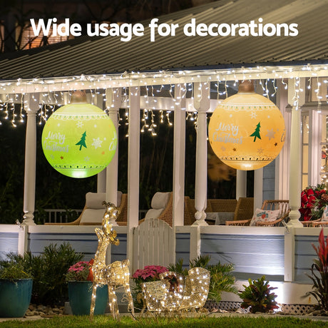 The 60cm inflatable bauble shown again, for outdoor use.