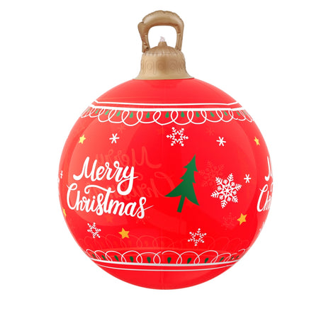 Another view of the 60cm red lit bauble, deflates flat for storage.