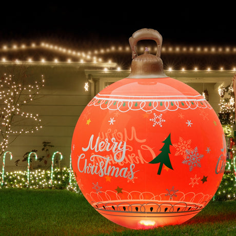 The 60cm red lit bauble shown again, in water-repellent fabric.