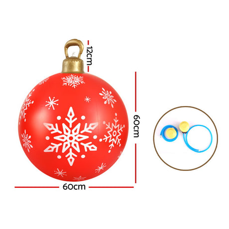 Another view of the red inflatable bauble, for indoor or outdoor use.