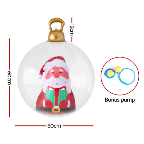 Another view of the 60cm clear Santa bauble, for outdoor use.