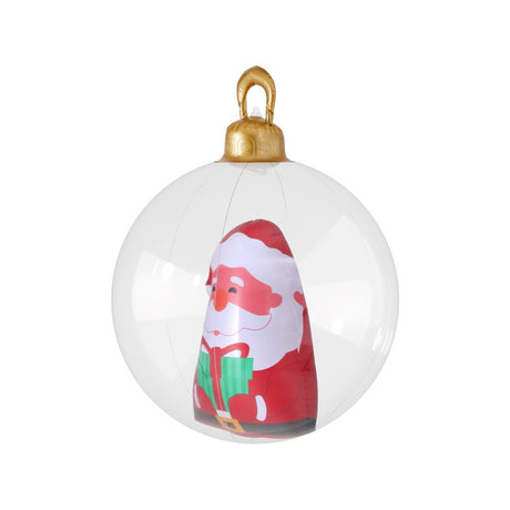 Another view of the 60cm clear Santa bauble, deflates flat for storage.