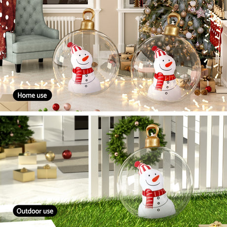 The 60cm snowman bauble shown again, in water-repellent fabric.
