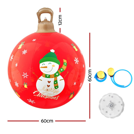 Another view of the 60cm snowman bauble, for outdoor use.