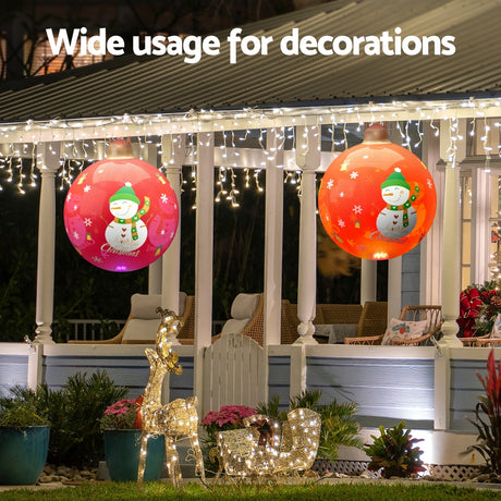 The 60cm snowman bauble shown again, for outdoor use.