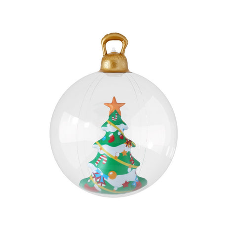 Clear inflatable bauble 60cm across with a Christmas tree inside.
