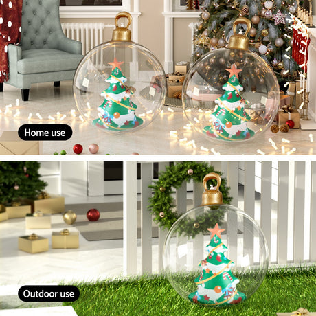 The 60cm clear tree bauble shown again, for outdoor use.
