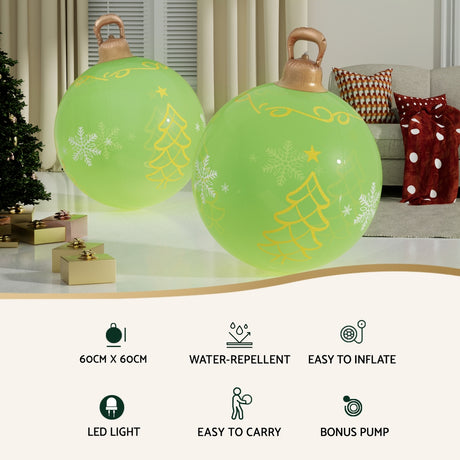 Another view of the 60cm illuminated bauble, in water-repellent fabric.