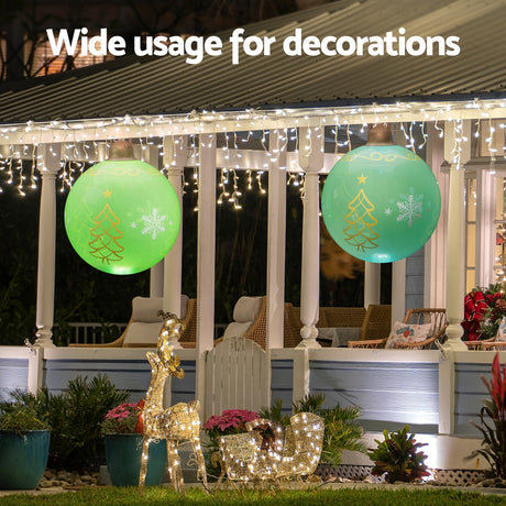 The 60cm illuminated bauble shown again, for outdoor use.