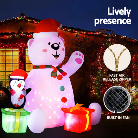 Another view of the inflatable bear, with a built-in air blower.