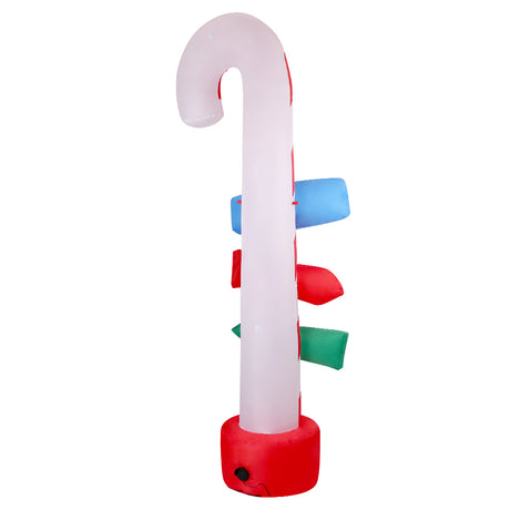 Another view of the inflatable candy pole, with a built-in air blower.