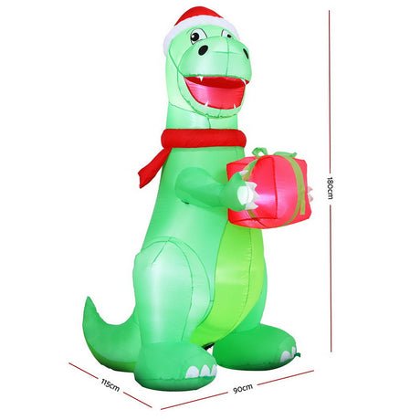 Another view of the inflatable dinosaur, mains powered with a transformer.