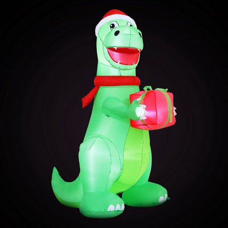 Another view of the inflatable dinosaur, for indoor or outdoor use.
