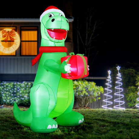 Another view of the inflatable dinosaur, in water-repellent fabric.