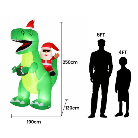 Another view of the inflatable dinosaur, mains powered with a transformer.