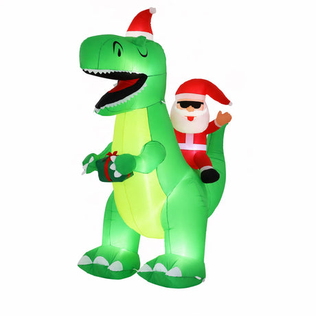 Another view of the inflatable dinosaur, with a built-in air blower.